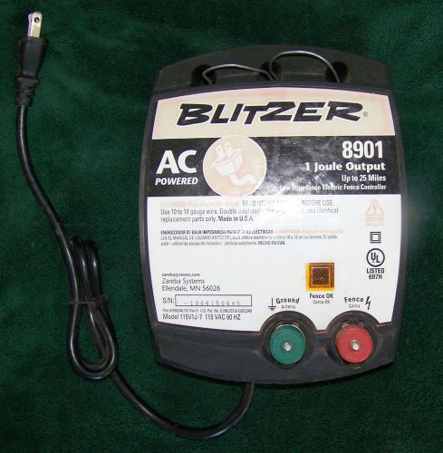 Zareba Blitzer AC Powered #8901 25 Mile Low Impedance Fence Chrgr Mod #115V1J-7