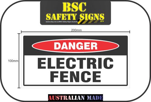 Double Sided Danger Electric Fence Plastic Safety Sign Aus Made Fence Wire Prope