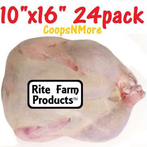 24 PK OF 10&#034;x16&#034; POULTRY SHRINK BAGS CHICKEN FOOD PROCESSING SAVER HEAT FREEZER