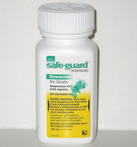 Safe-guard (fenbendazole) goat dewormer liquid suspension,125 ml, fresh! for sale