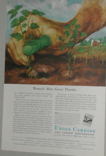 1951 Union Carbide ad, Green Thumb, agriculture