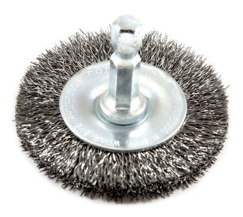 Forney 72728 Wire Wheel Brush  Fine Crimped with 1/4-Inch Hex Shank  2-Inch-by-.