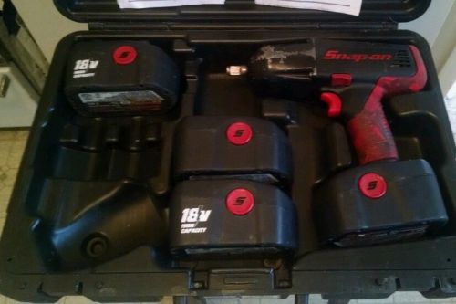 Snap On CT4850 18v Cordless 1/2&#034; Drive Impact Driver w/ Hard Case 4 Batteries