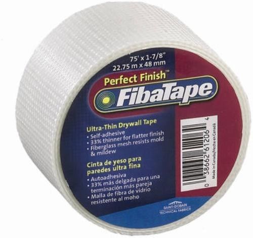 St. Gobain Perfect Finish Ultra Thin Drywall Tape,1-7/8&#034; x 75&#039;, White, 3 Pack