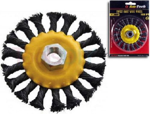 New 4&#034; / 100mm twist knot wire wheel rust removal weld prep diy brush 11000rpm for sale