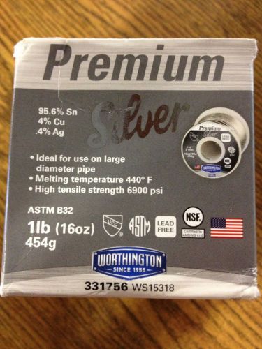 Plumbing Solder Premium Silver Solid Wire Worthington (Dia.118 In, 1 LB Spool)