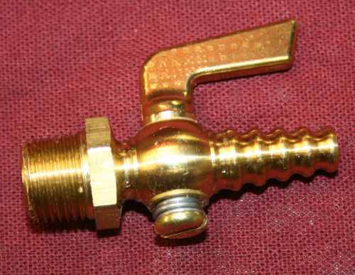 3/8 inch npt to hose barb brass drain pet cock shut off valve fuel gas air ball for sale