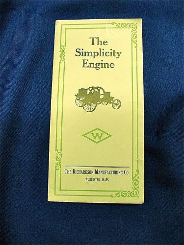 Simplicity Hit Miss Gas Engine Brochure Catalog Booklet