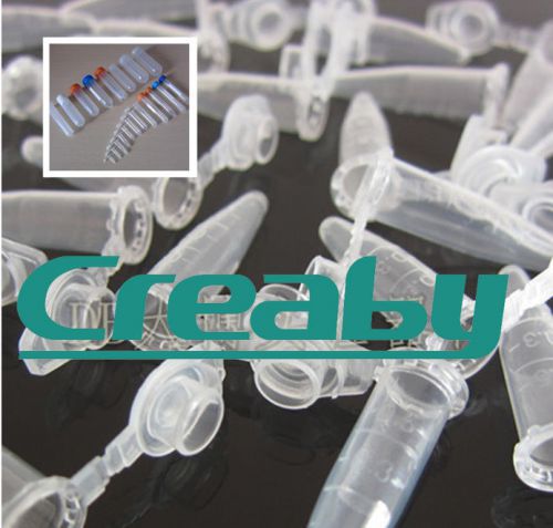 1000 Pcs Plastic 0.5ml Conical Tubing Centrifuge Tubes w Snap Cap