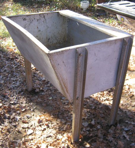 Antique lg industrial steel steampunk basin table wash stand box tub garden sink for sale