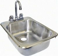 Drop-in hand sink stainless steel 13&#034;x17&#034; *no lead* faucet for sale