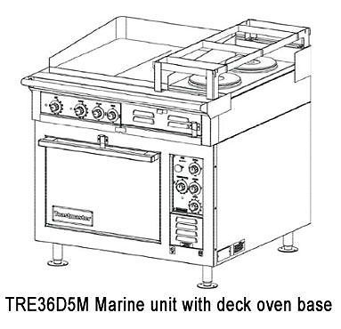 Toastmaster tre36d4m 36&#034; marine heavy duty range w/ 6 hotplates &amp; deck oven for sale