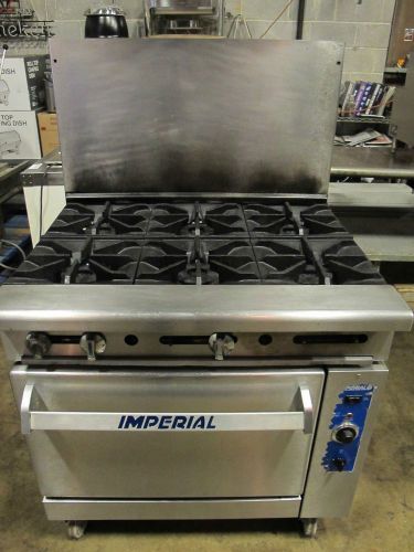 Imperial 36&#034; 6 burner natural gas restaurant range stove oven on caster for sale