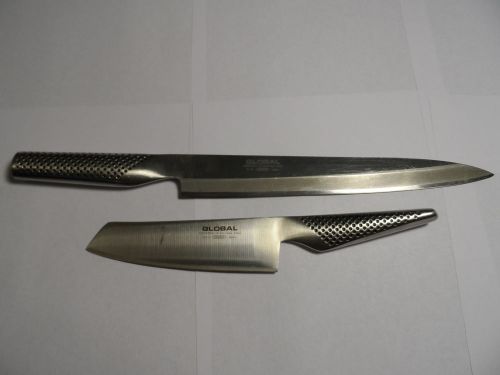 Global (set) 10&#034; yanagi sashimi knife-g-11-global vegetable knifeg-s -5 for sale