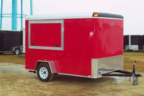 7&#039; X 10&#039; 2014 NEW CATERING, CONCESSION, VENDING, BBQ TRAILER (WHITE)