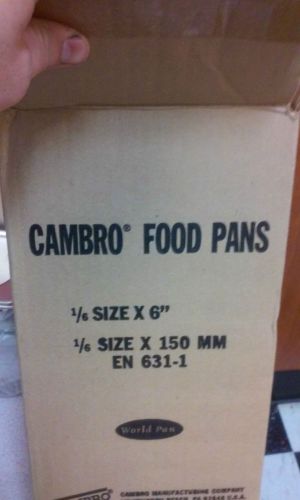 5,  1/6th 6 inch deep Cambro Food Pans