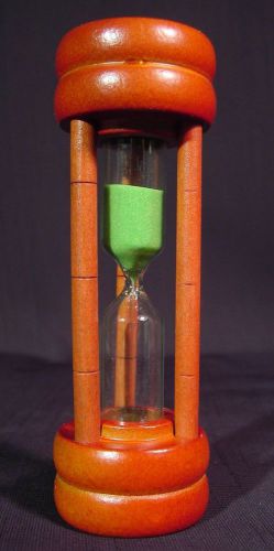 5 minute hourglass egg timer wood new chartreuse green sand for sale
