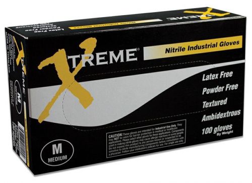 Xtreme 4mil nitrile pf gloves - (10) 100 count boxes - size: medium for sale