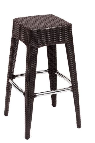 New Monterey Outdoor Aluminum / Synthetic Java Wicker Backless Bar Stool
