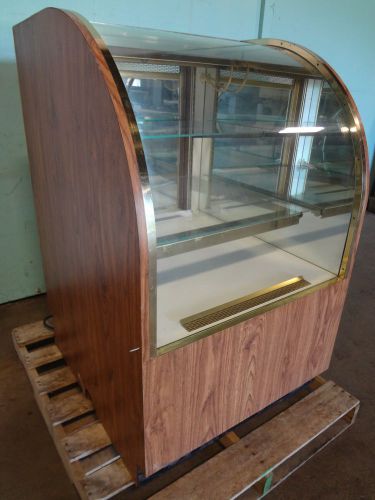 &#034;stainless&#034; h.d.commercial lighted curved glass bakery/pastry dry display case for sale