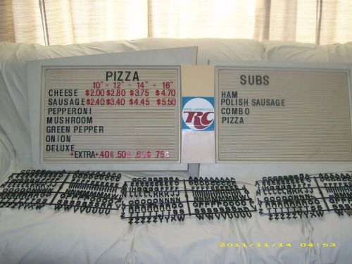 L@@k! one of a kind rc cola 4ft menu sign board w/5 sets of 1&#034; letters &amp; numbers for sale