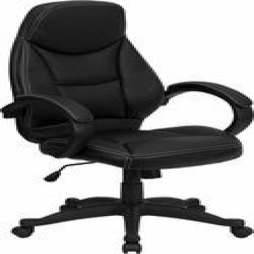 Flash Furniture H-HLC-0005-HIGH-1B-GG High Back Black Leather Contemporary Offic