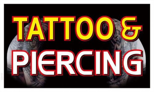 bb482 Tattoo &amp; Piercing Shop Banner Sign