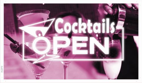 Ba014 open cocktails bar beer club new banner shop sign for sale