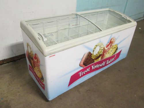&#034;aht&#034; h.d. commercial 68&#034;w tropicalized glass top display merchandiser freezer for sale