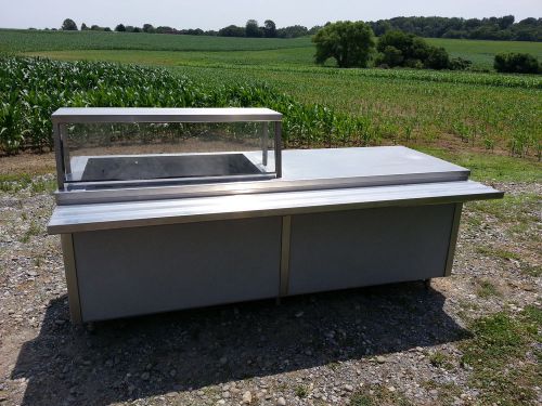 Refrigerated Cold Salad Bar Buffet  Table 3 Pan Self Contained Tray Rail Delfied