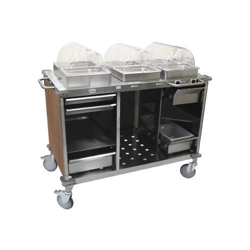 Cadco CBC-HC-L1 Mobile Hot/Cold Buffet Cart with &#034;Flame Soapstone&#034;