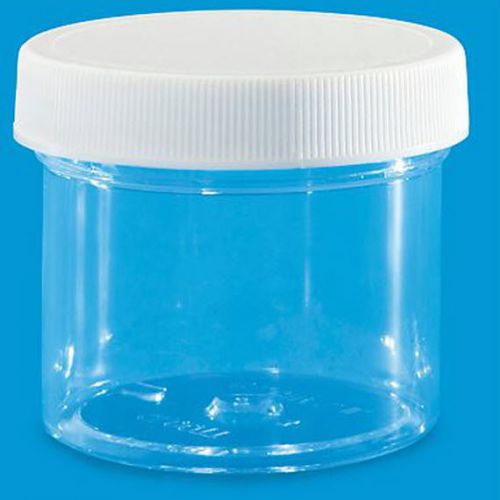 2 oz Clear Plastic Jar with White Lid - 24 pack - FREE SHIP