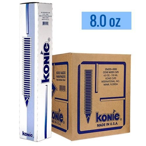 8.0 oz konie rolled rim paper cone cup for sale