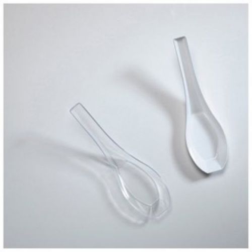 New petite 5&#034; asian plastic spoons white 50 per pack for sale