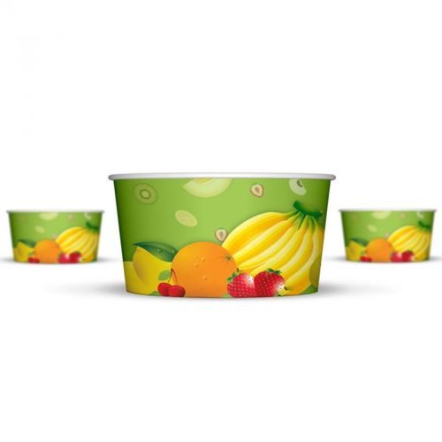 6 oz Fresh Fruit Paper Ice Cream Cups - 1,000 / Case