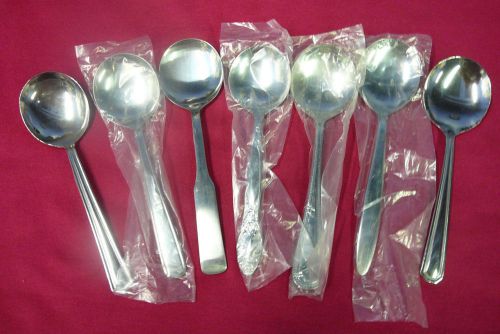LOT OF 4 DOZEN SOUP BOUILLON SPOONS Stainless Steel FLATWARE MIXED PATTERNS -NEW