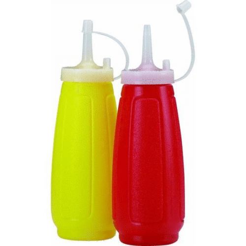50 Ketchup Mustard Dispenser Bottle Sets Condiment with Cap Cover Red Yellow