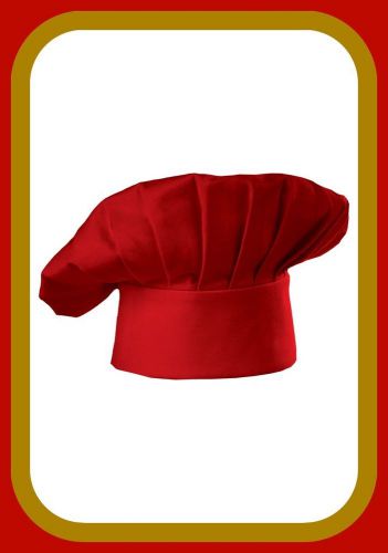 Chef Hat - Red ~ from Chef Works ~ One Size Fits All ~ NIP   Poly/Cotton Mix