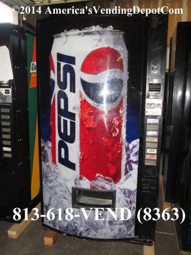 Vendo 407 single price can / water soda machine~ pepsi graphics~ 30 day warranty for sale