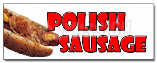 12&#034; POLISH SAUSAGE DECAL sticker sandwich concession grilled food stand onions