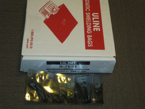 Uline 2 x 6&#034; reclosable static shielding bags (lot of 100) for sale