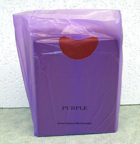 100 purple plastic merchandise shopping bags 7&#034;x3&#034;x12&#034; for sale