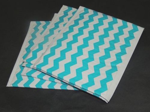 100 TEAL CHEVRON 6x9 Padded Poly Bubble Mailers Premium Quality Shipping Envlp.