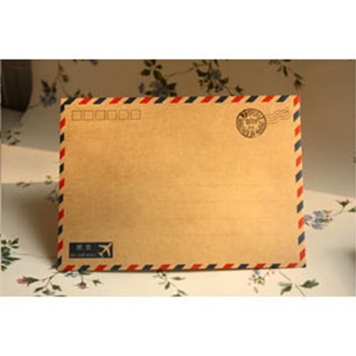 10pcs kraft Air Mail Envelope Postcard Cards Stationary Storage Gift New