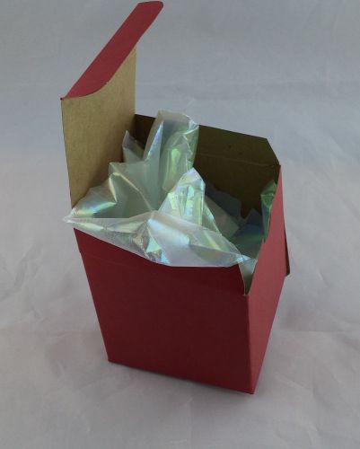 5 BOXES - 4 X 4 X 4 Red Kraft Tint Gift Box - BRAND NEW!!