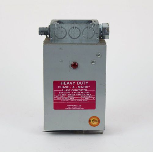 PHASE-A-MATIC PAM -300-HD Heavy Duty Static Phase Converter Horsepower 1 ~ 3