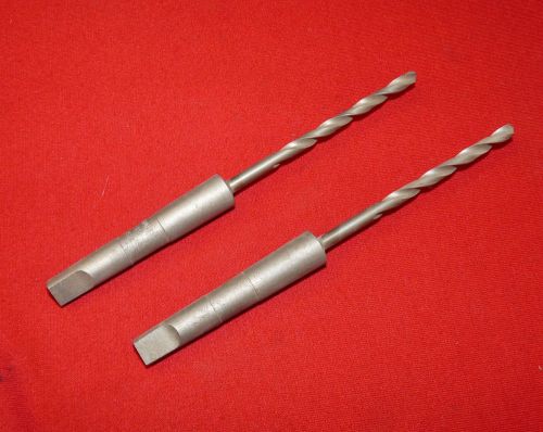 Vermont t120v 15/64 hss drill bit lot of 2 # 1 morse taper shank usa made for sale