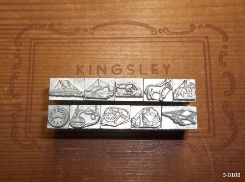 Kingsley Machine - 10 Assorted Emblems - Hot Foil Stamping - on 18pt.