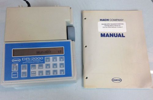 Hach DR2000 Spectrophotometer w/ power supply and manual