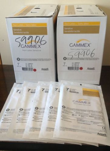 Lot of 100 surgical gloves, sensitive non- latex, size 7 , gammex, ansell for sale